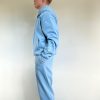 This is an image of Light Blue Hoodie and Straight Light Blue Sweatpants