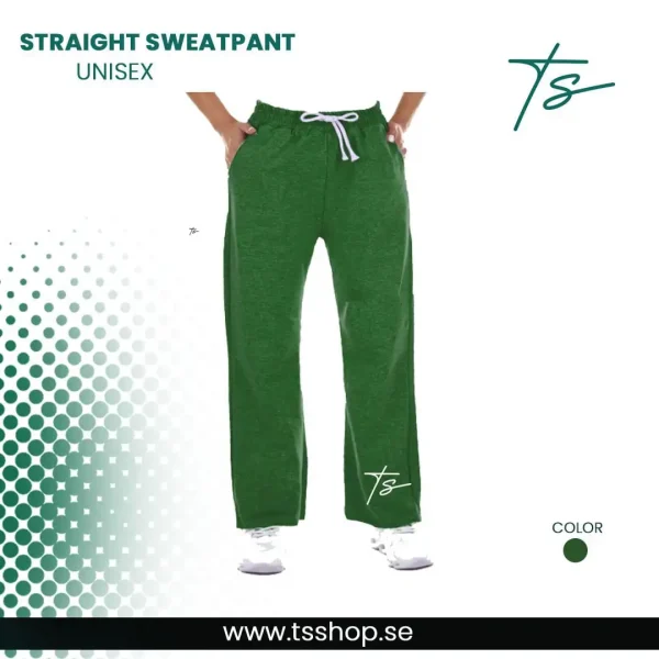 This is an image of Straight dark green Sweatpants