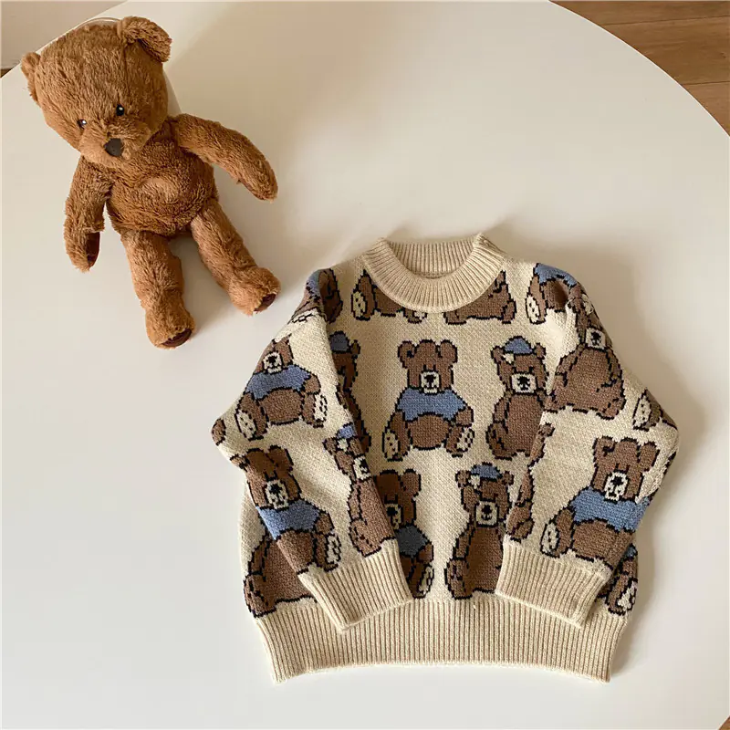 Children’s Bear Sweater – Adorable Cartoon Knit for Boys & Girls