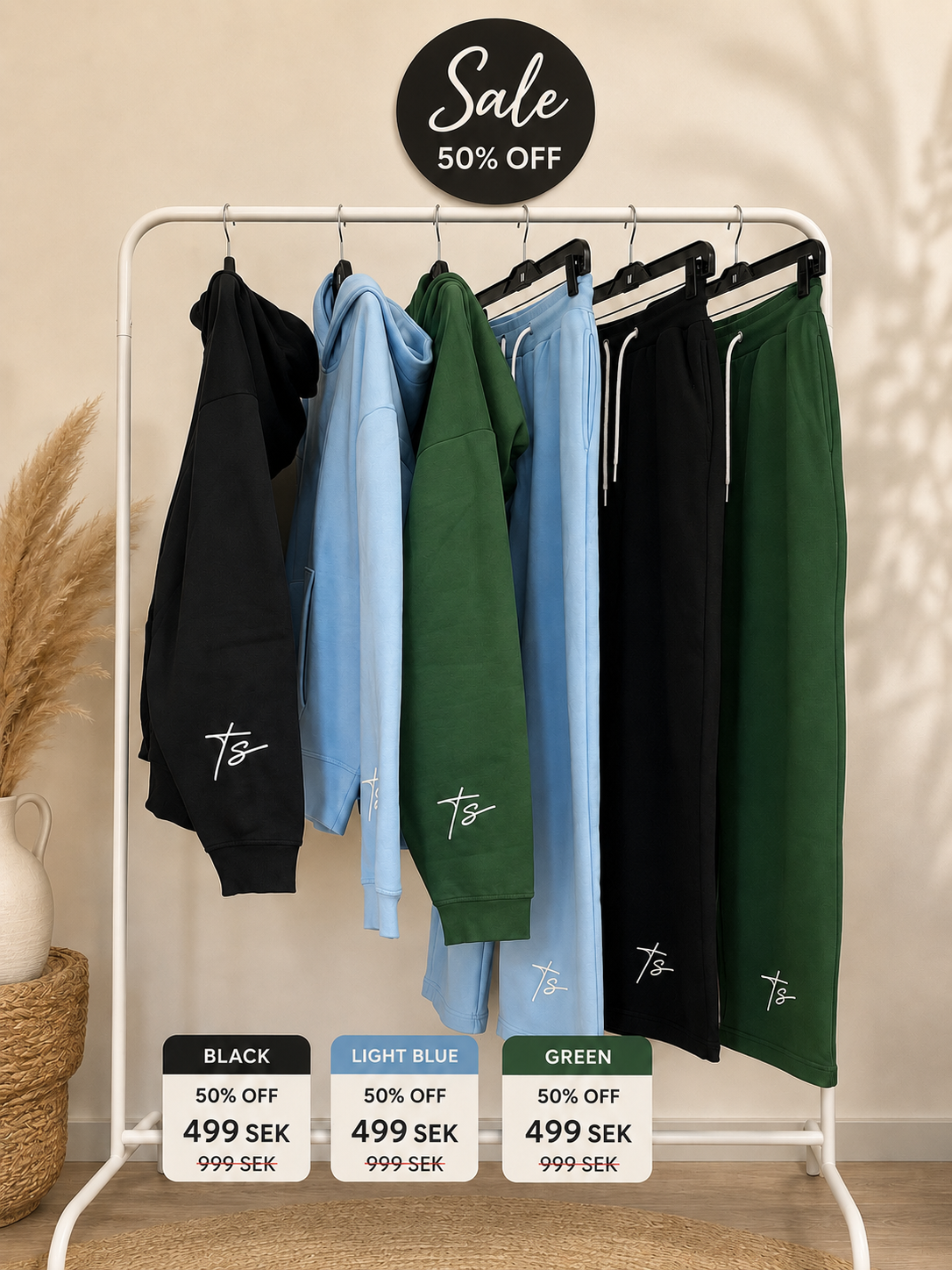 Dark Green Hoodie and Sweatpants Set | Unisex | TS