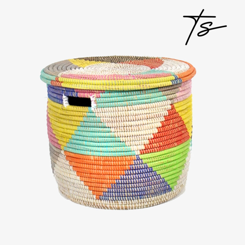 Colorful Laundry Basket with Lid | Färgglad Tvättkorg Med Lock | TS